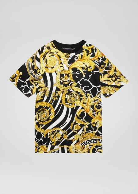 Versace Savage Barocco Print T-shirt Tjej - 204198PXI